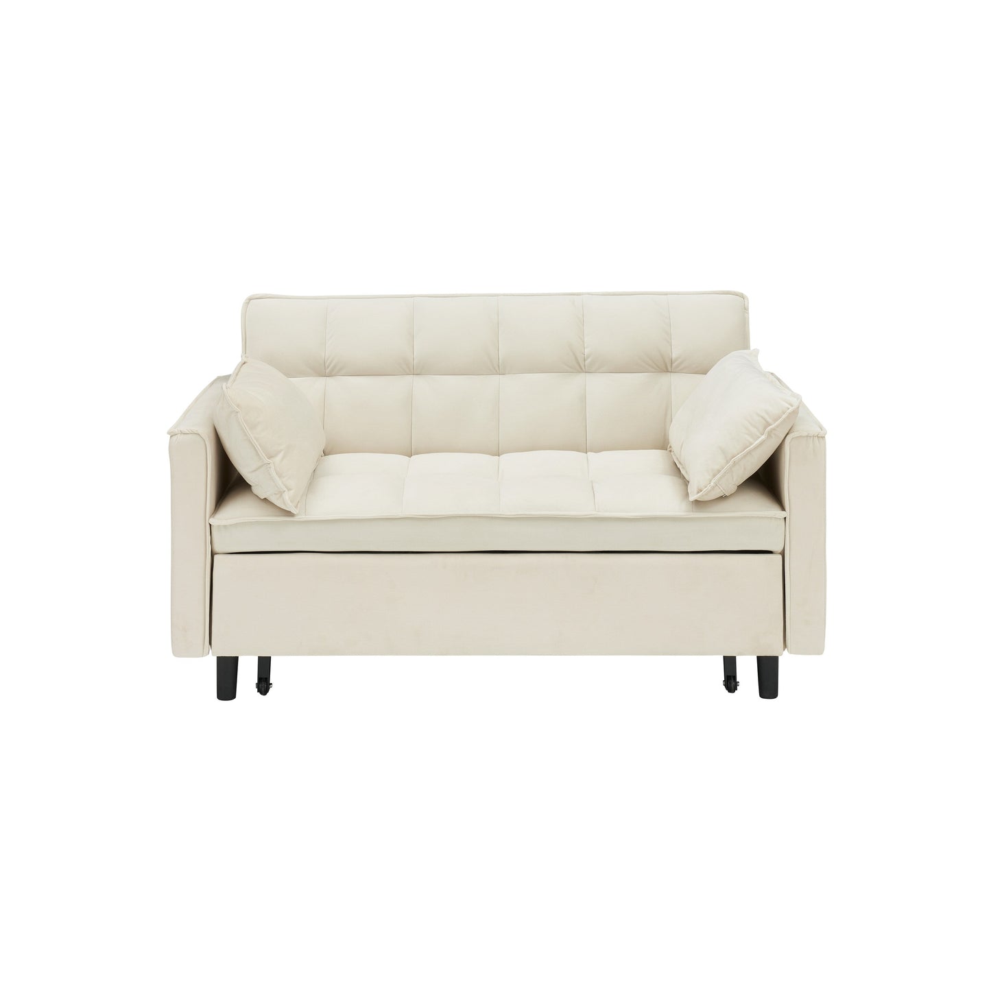 Canapé moderne en velours, canapé-lit gigogne, petit canapé décontracté avec dossier, poches, canapé-lit convertible 3 en 1.