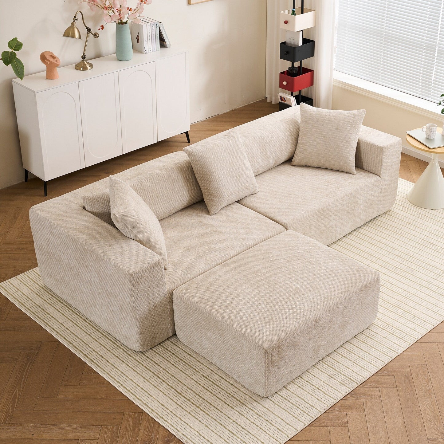 Canapé modulaire 3 places Cloud Sofa avec chaise longue en L pour salon chambre