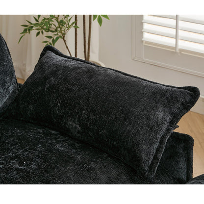 Canapé modulable en U 6 places avec pouf amovible et accoudoirs pour salon et appartement