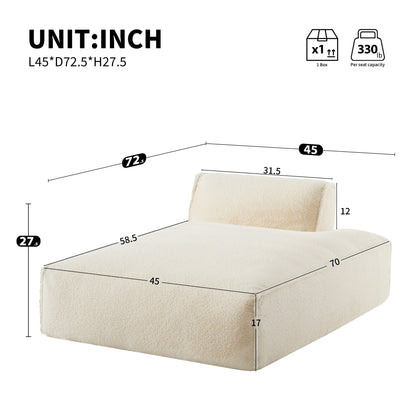 Canapé-lit modulaire de 72 pouces entièrement compressé avec design sans cadre pour salon, aucun assemblage requis