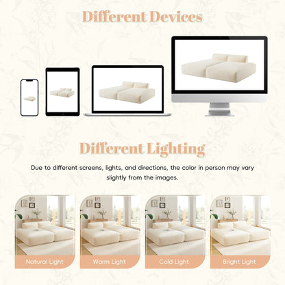 Canapé-lit modulaire de 72 pouces entièrement compressé avec design sans cadre pour salon, aucun assemblage requis