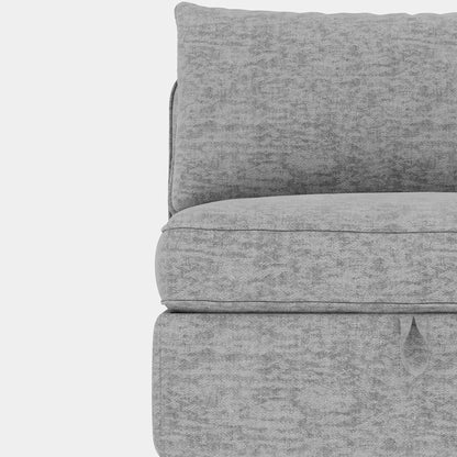 Canapé modulaire en tissu sans accoudoirs, convertible, sectionnel, avec rangement dissimulé, pour salon