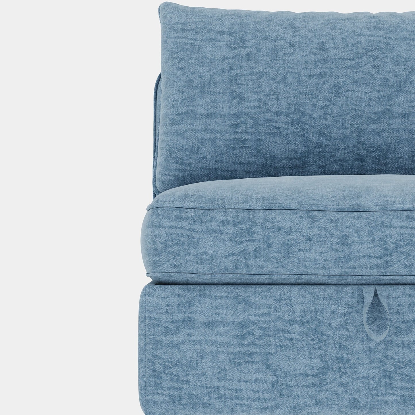 Canapé modulaire en tissu sans accoudoirs, convertible, sectionnel, avec rangement dissimulé, pour salon