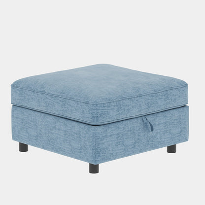 Canapé modulaire en tissu sans accoudoirs, convertible, sectionnel, avec rangement dissimulé, pour salon