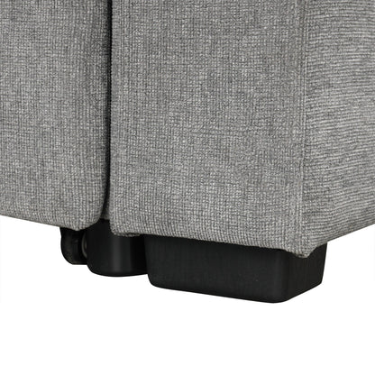 Canapé-lit gigogne modulaire en chenille avec pouf de rangement amovible et ports USB pour le salon