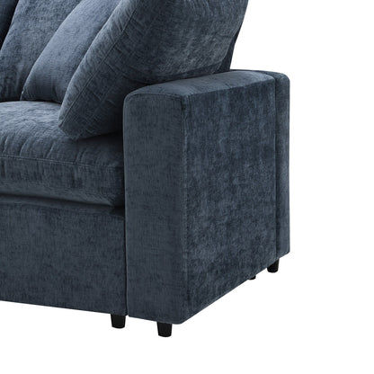 Canapé-lit modulaire Cloud, ensemble de canapés sectionnels en chenille avec pouf, combinaison libre, canapé-lit convertible en U