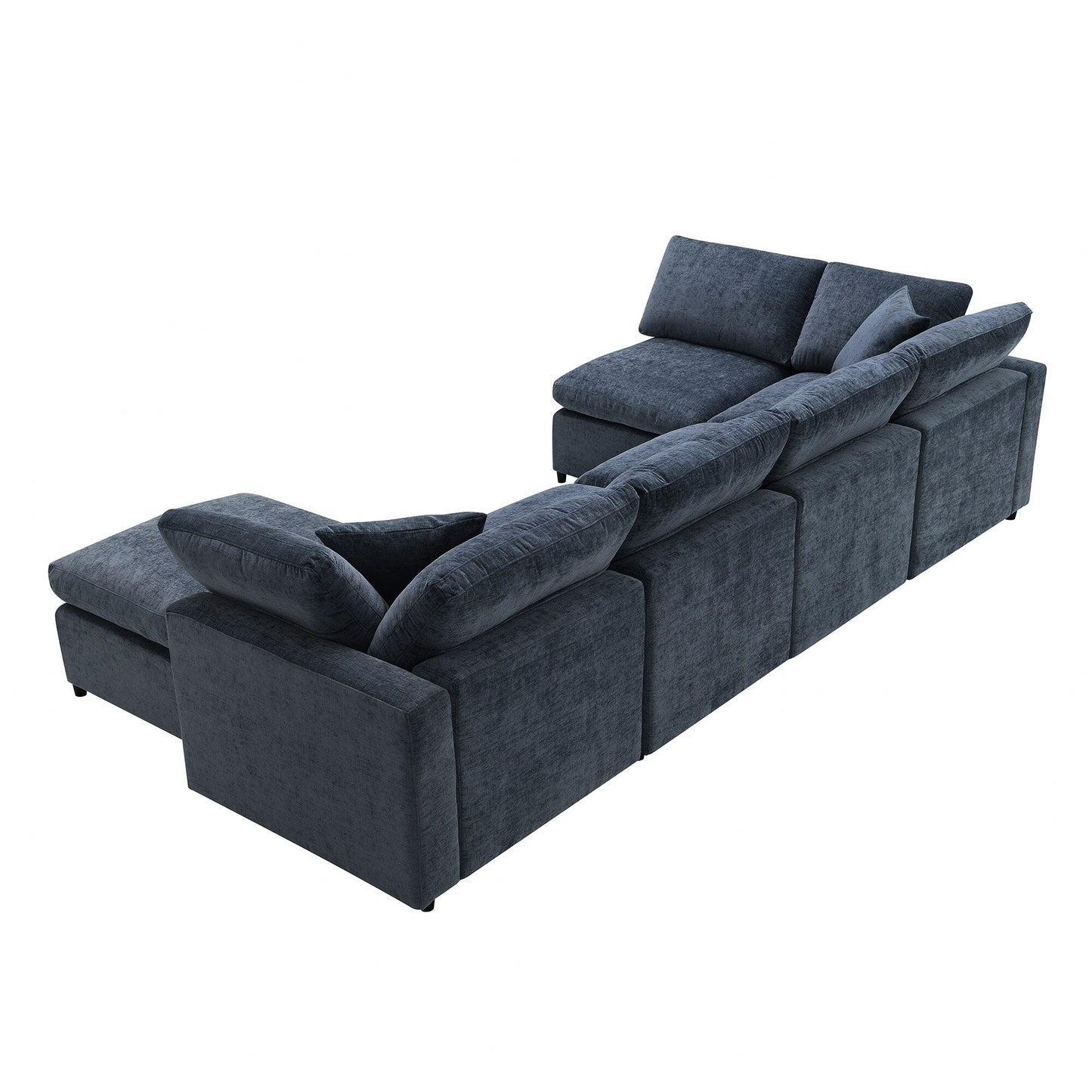 Canapé-lit modulaire Cloud, ensemble de canapés sectionnels en chenille avec pouf, combinaison libre, canapé-lit convertible en U