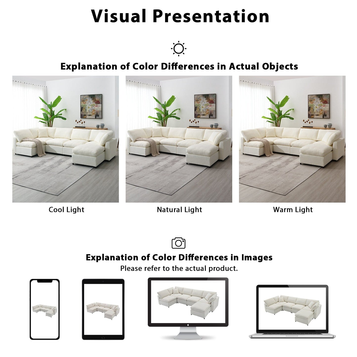 Canapé-lit modulaire Cloud, ensemble de canapés sectionnels en chenille avec pouf, combinaison libre, canapé-lit convertible en U