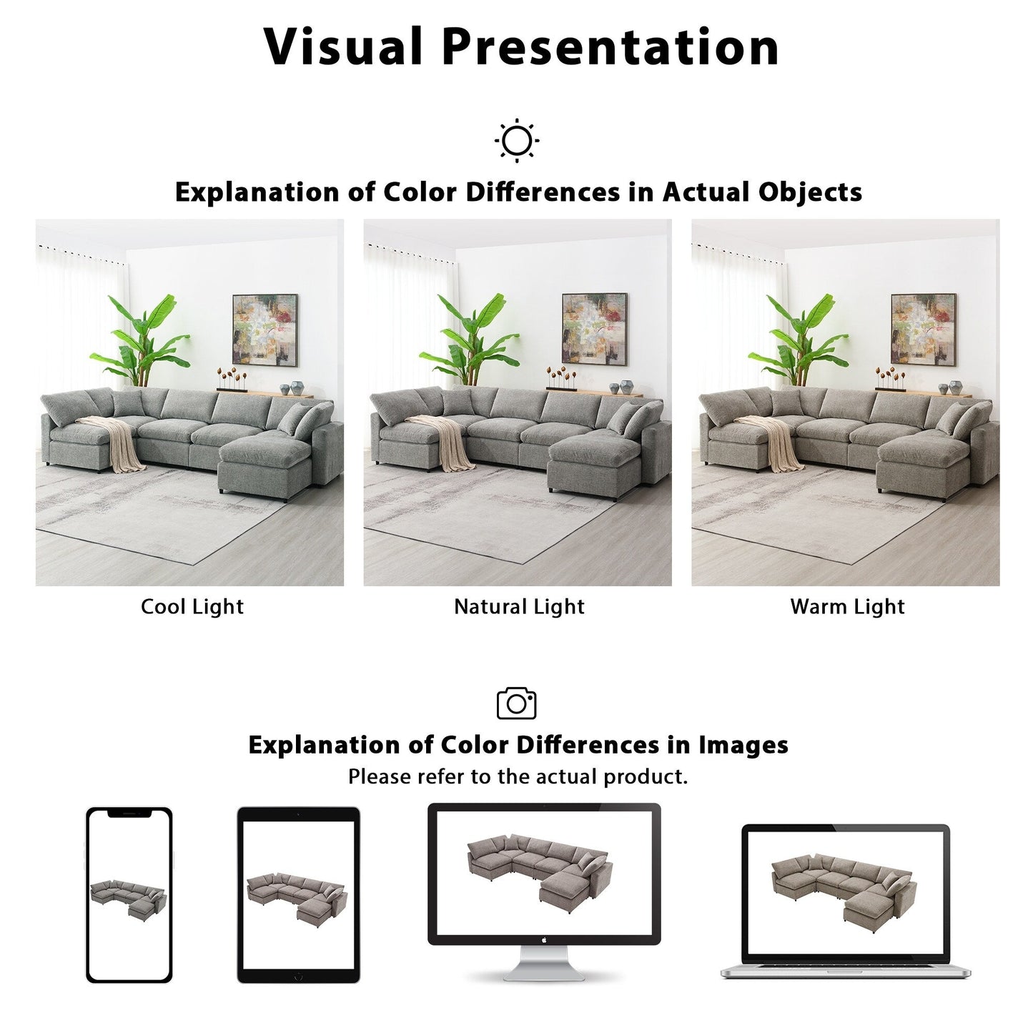 Canapé-lit modulaire Cloud, ensemble de canapés sectionnels en chenille avec pouf, combinaison libre, canapé-lit convertible en U