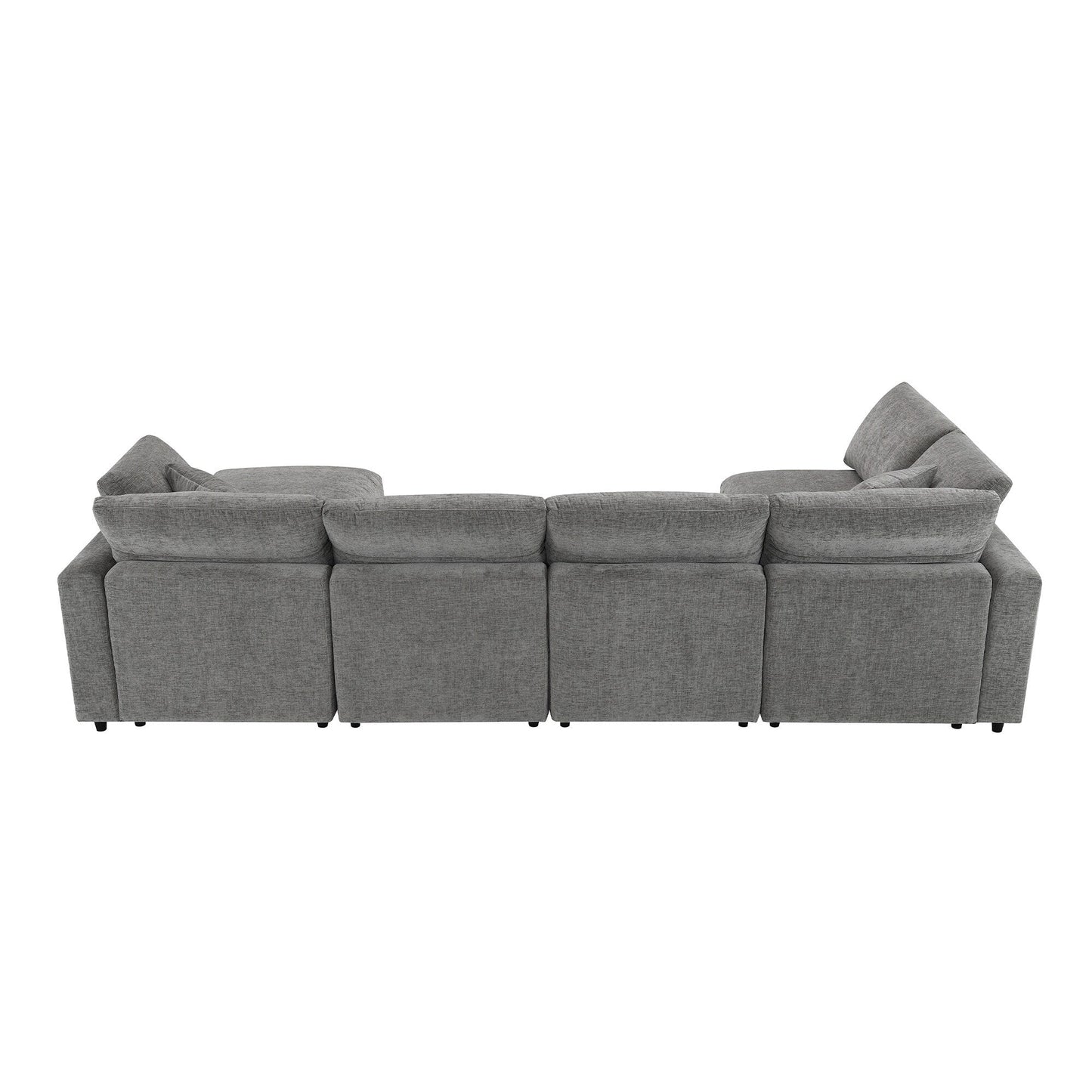 Canapé-lit modulaire Cloud, ensemble de canapés sectionnels en chenille avec pouf, combinaison libre, canapé-lit convertible en U