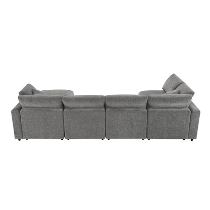 Canapé-lit modulaire Cloud, ensemble de canapés sectionnels en chenille avec pouf, combinaison libre, canapé-lit convertible en U