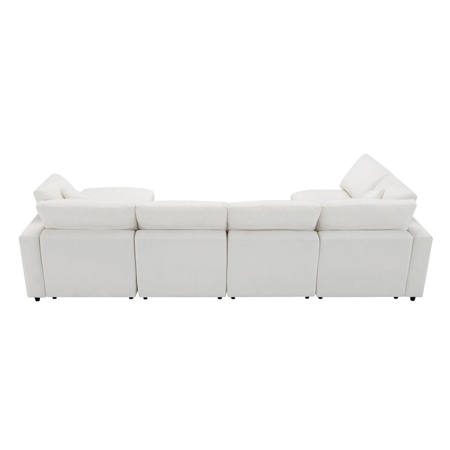 Canapé-lit modulaire Cloud, ensemble de canapés sectionnels en chenille avec pouf, combinaison libre, canapé-lit convertible en U