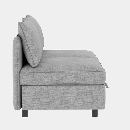 Canapé-lit convertible modulaire en tissu avec rangement pour salon