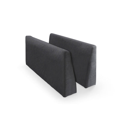 Canapé modulable en L en lin avec pouf réversible et coussins en duvet de canard moelleux, idéal pour le salon ou le bureau.