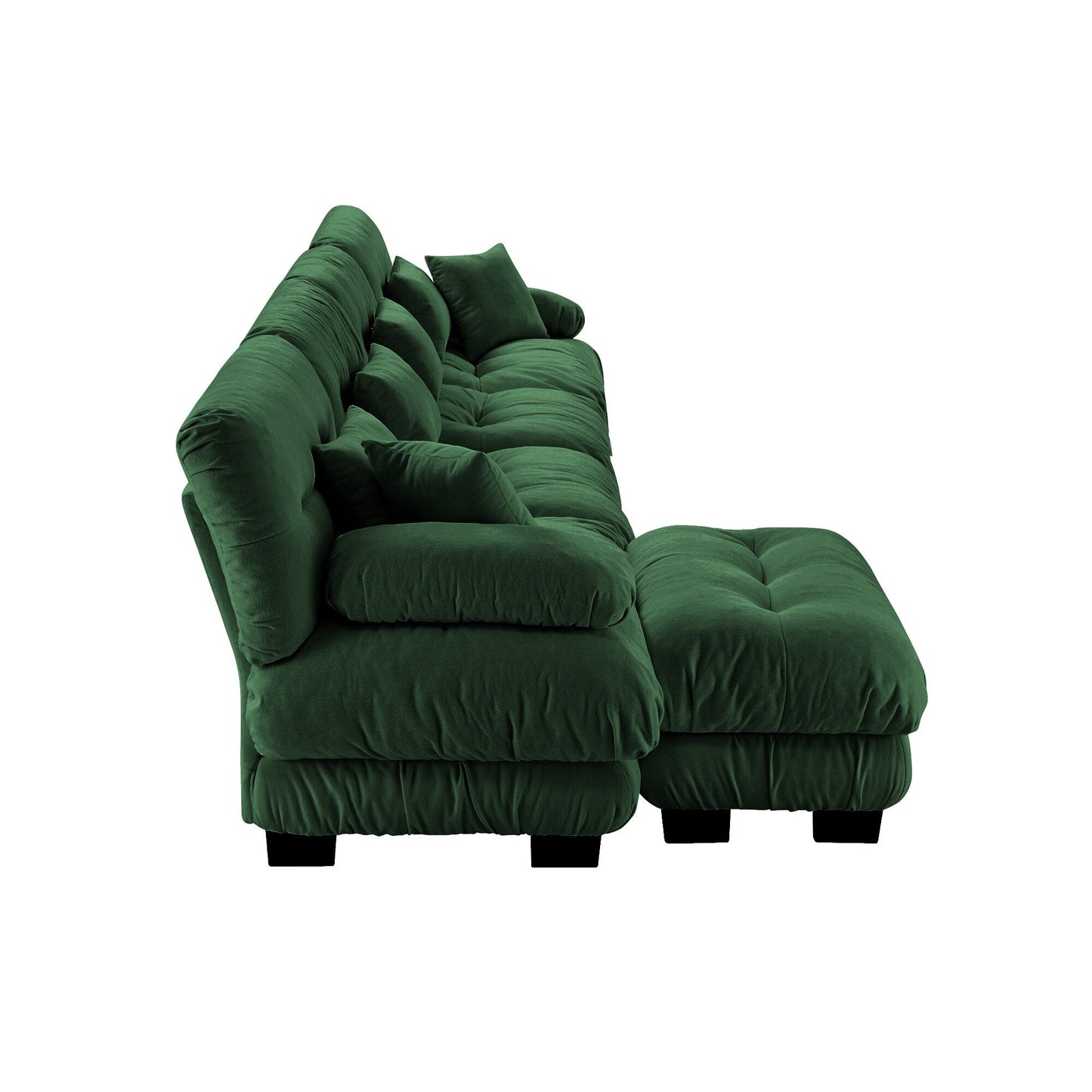 Canapé modulaire 4 places en forme de L, combinaison libre, canapé Cloud avec poufs convertibles pour le salon