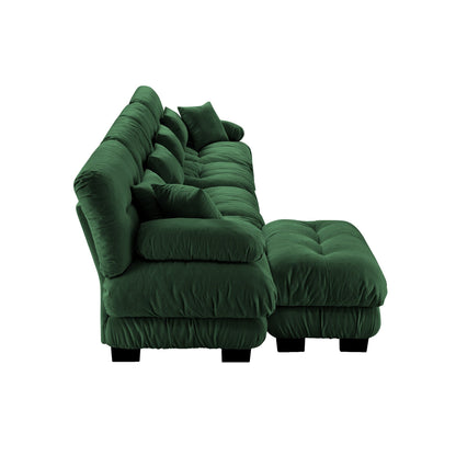 Canapé modulaire 4 places en forme de L, combinaison libre, canapé Cloud avec poufs convertibles pour le salon