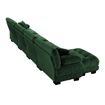 Canapé modulaire 4 places en forme de L, combinaison libre, canapé Cloud avec poufs convertibles pour le salon