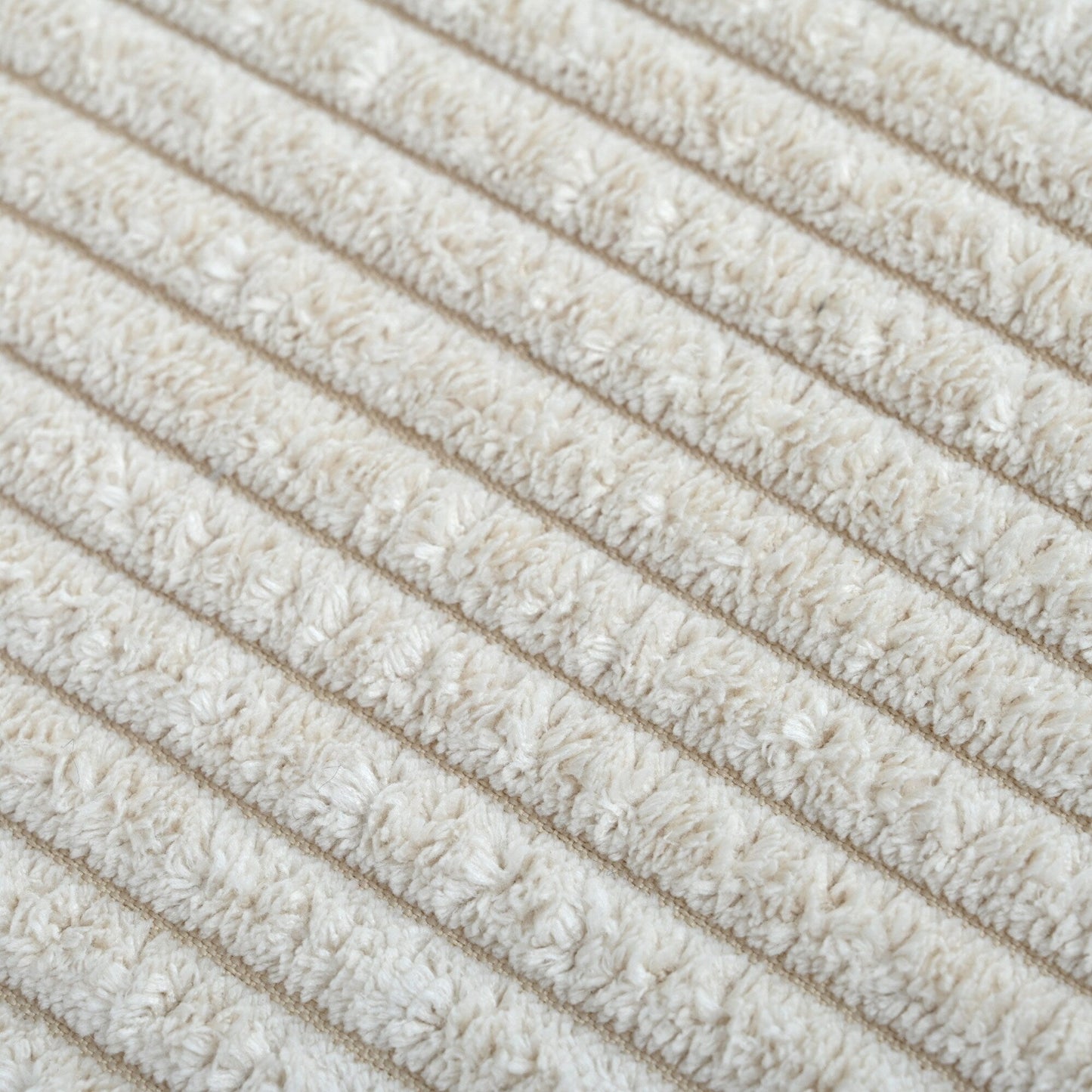 Canapé modulable en velours côtelé 6 places en forme de L avec pouf et pieds en bois pour salon ou bureau