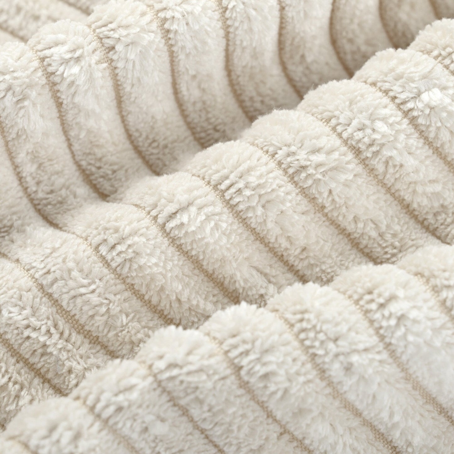 Canapé modulable en velours côtelé 6 places en forme de L avec pouf et pieds en bois pour salon ou bureau