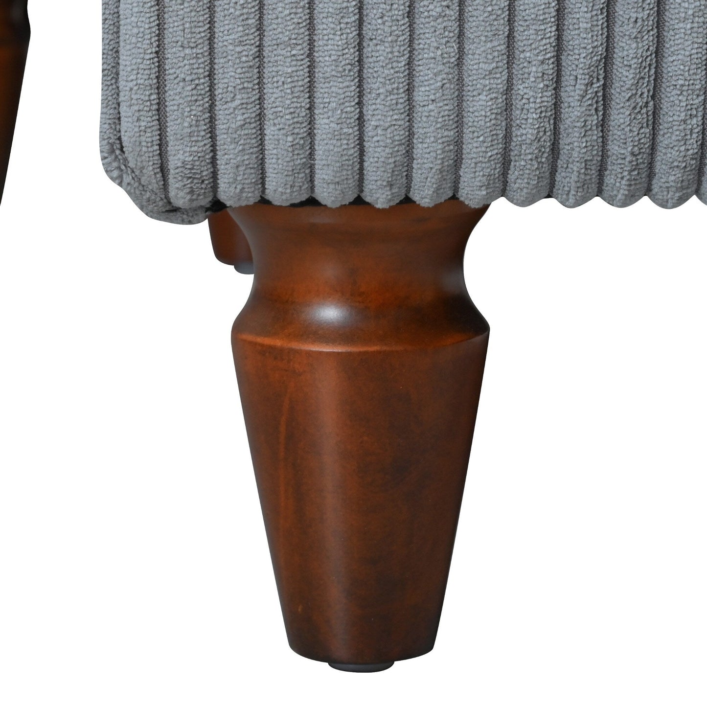 Canapé modulable en velours côtelé 6 places en forme de L avec pouf et pieds en bois pour salon ou bureau