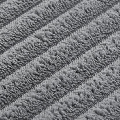 Canapé modulable en velours côtelé 6 places en forme de L avec pouf et pieds en bois pour salon ou bureau