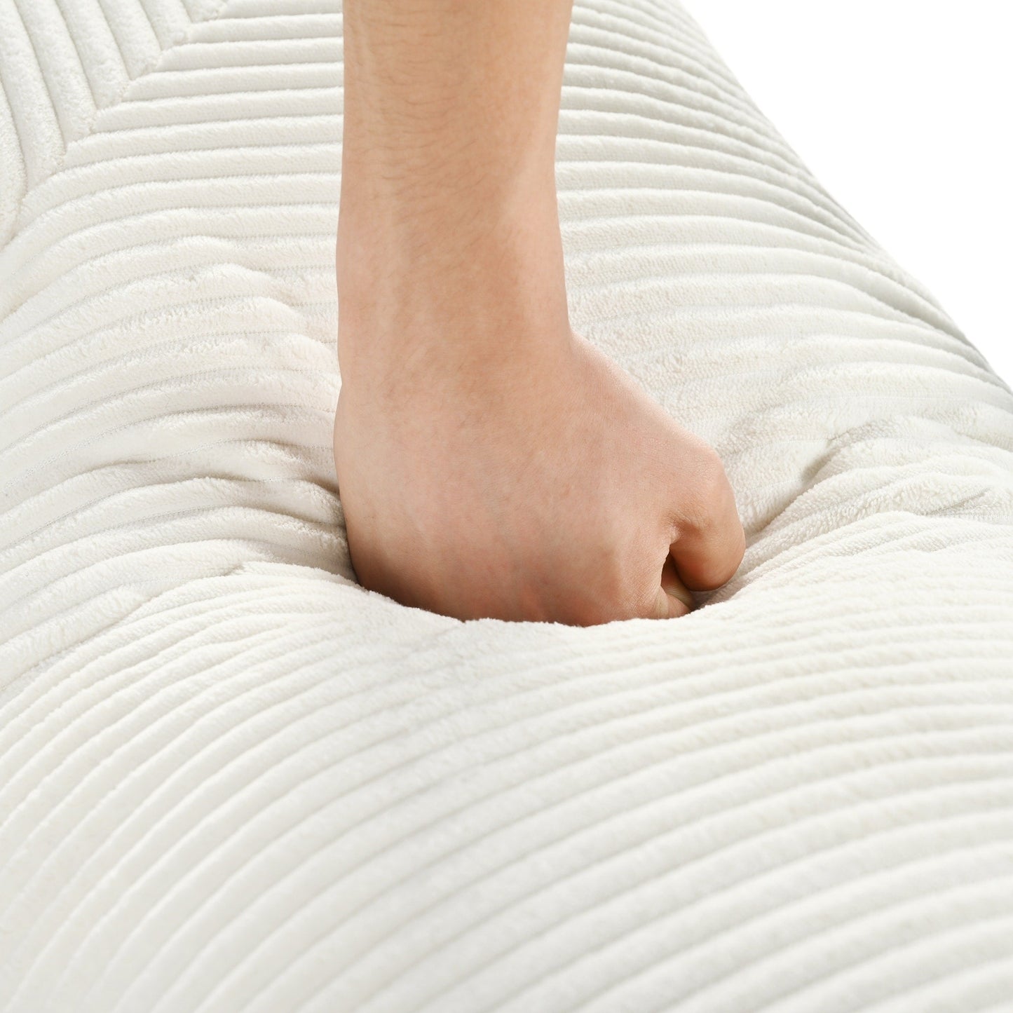 Canapé-lit modulaire en velours côtelé en forme de L, convertible, sectionnel, 4 places, avec coussins compensés, pour salon ou appartement