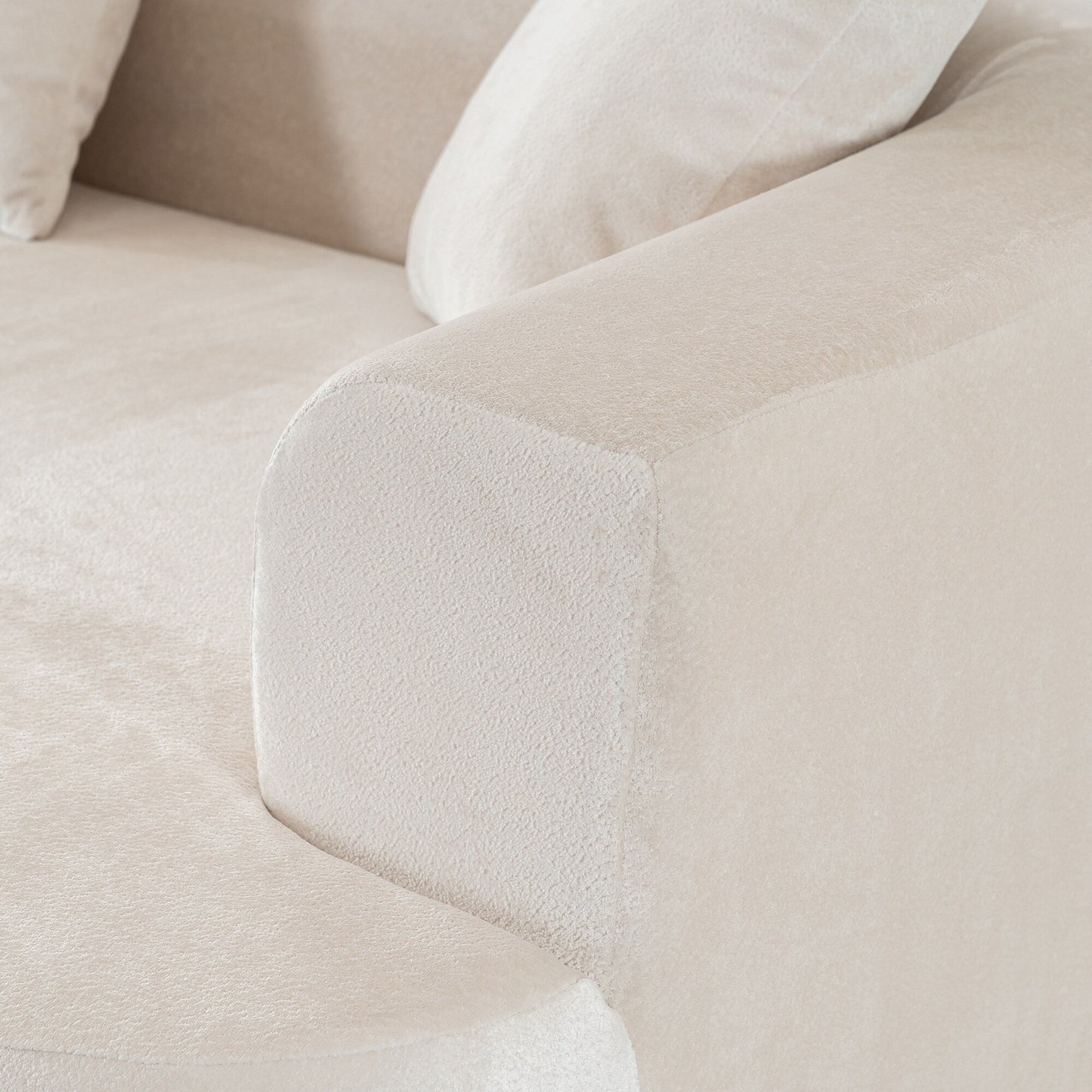 Canapé-lit modulaire en L avec méridienne et assise profonde pour salon ou bureau