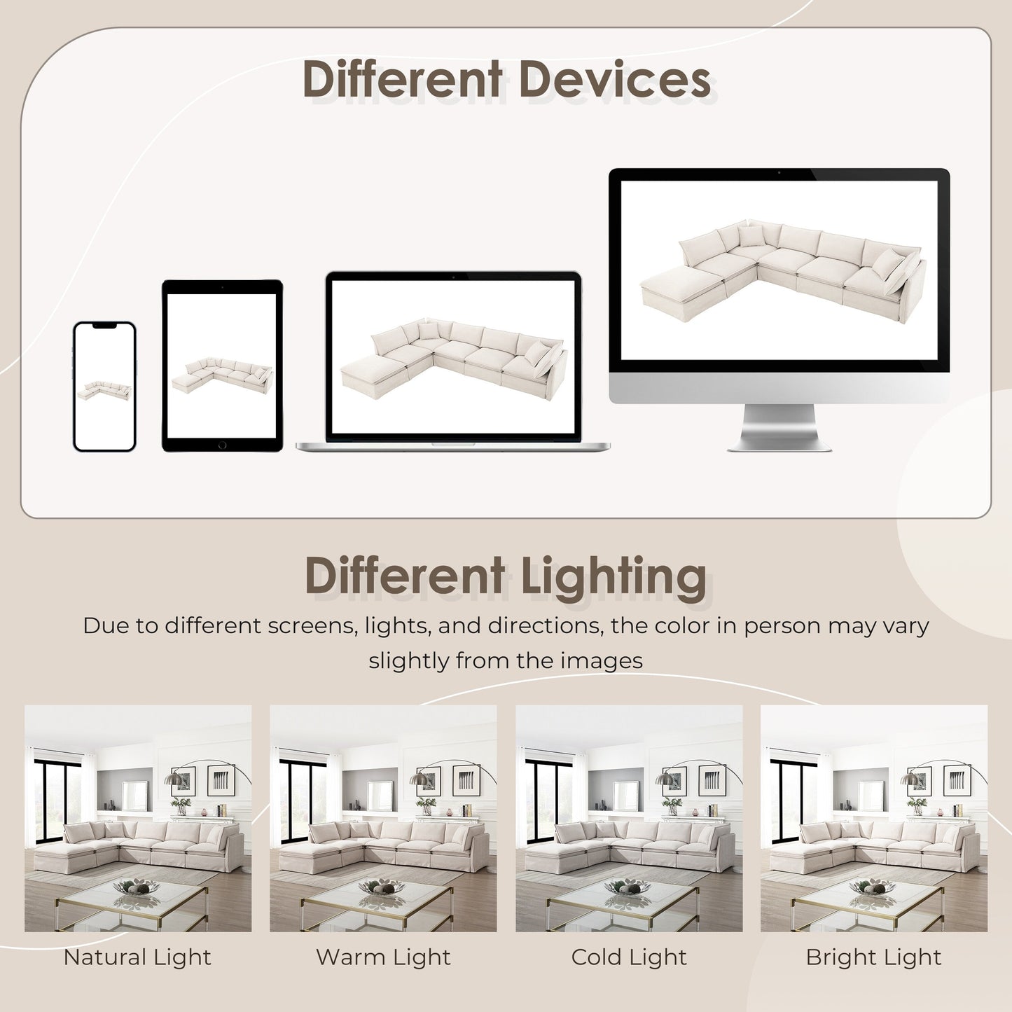 Canapé sectionnel modulaire avec pouf amovible, meuble d'intérieur rembourré en L, assise large, combinaison libre, canapé en chenille