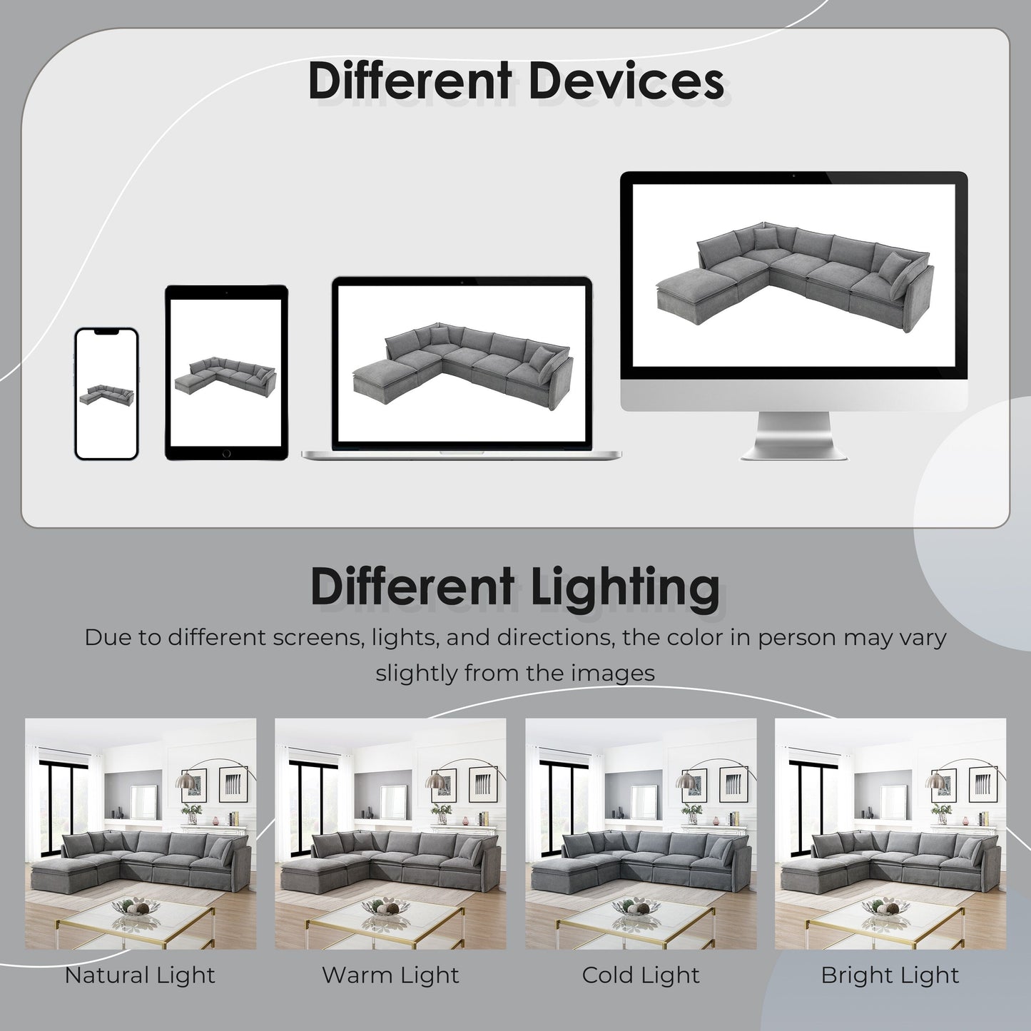Canapé sectionnel modulaire avec pouf amovible, meuble d'intérieur rembourré en L, assise large, combinaison libre, canapé en chenille