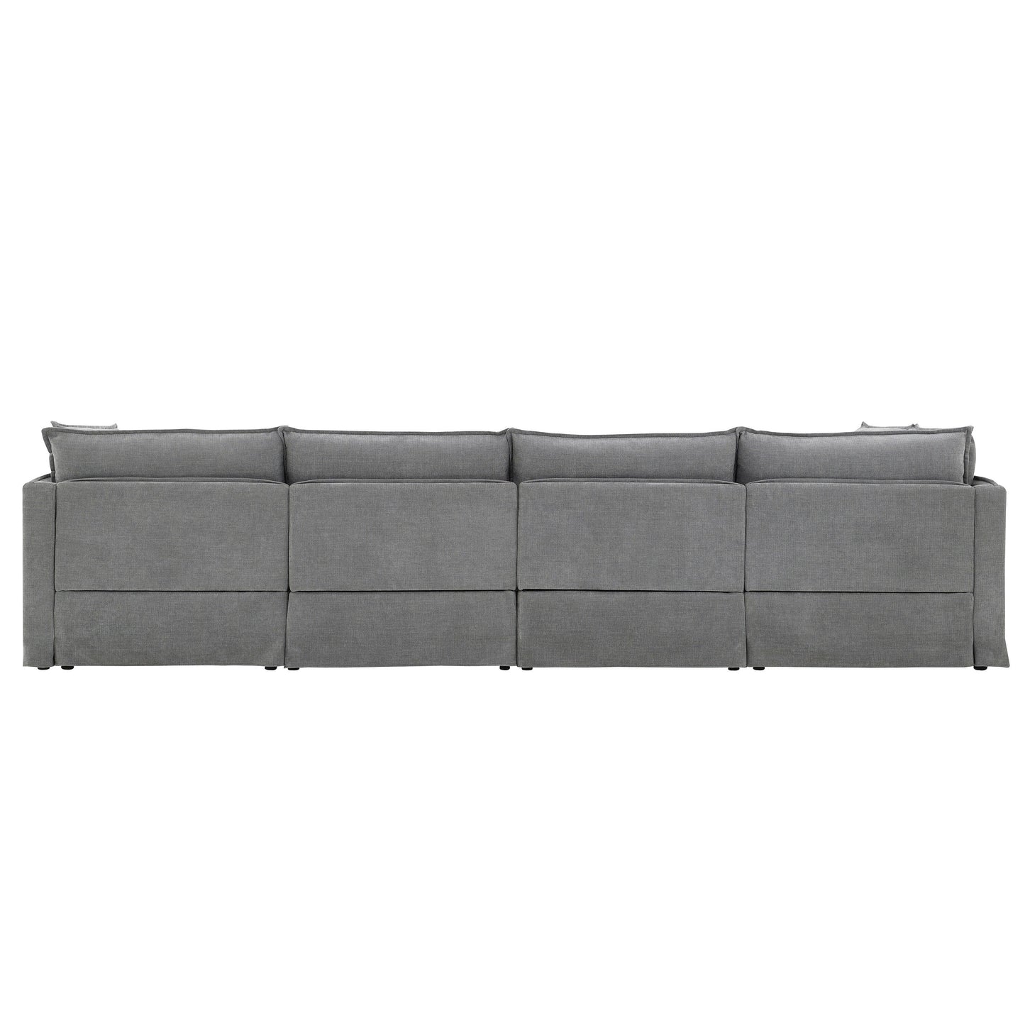 Canapé sectionnel modulaire avec pouf amovible, meuble d'intérieur rembourré en L, assise large, combinaison libre, canapé en chenille