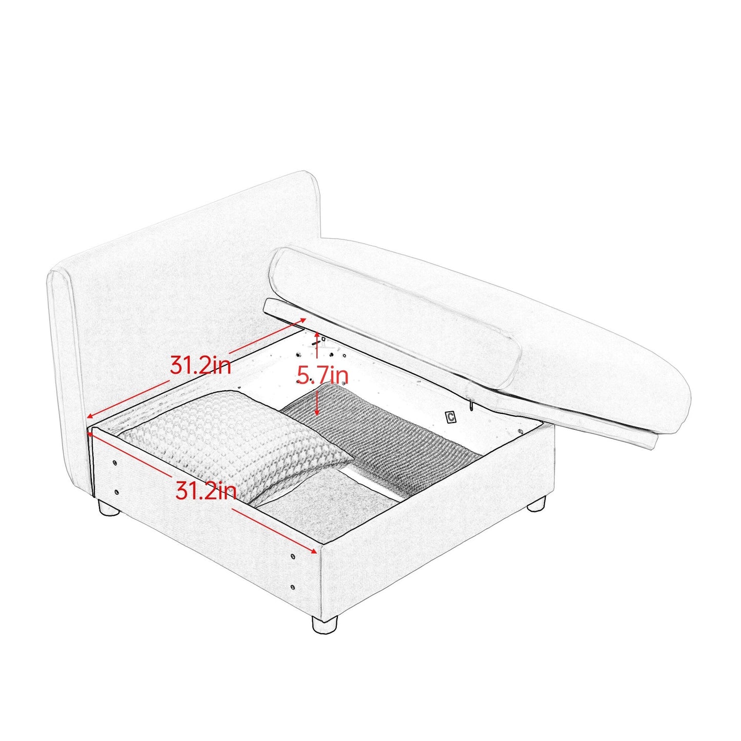 Canapé sectionnel modulaire avec rangement, dossier cylindrique et accoudoirs, assise profonde et confortable, canapé 4 places en forme de L