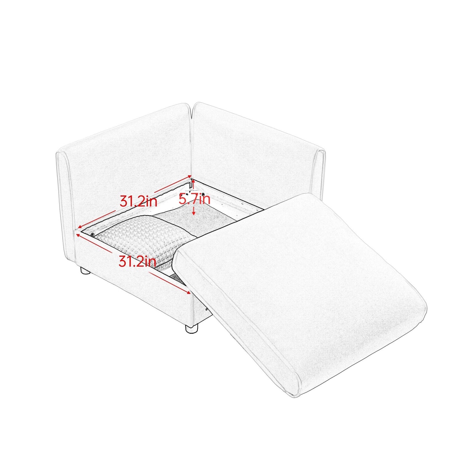 Canapé sectionnel modulaire avec rangement, dossier cylindrique et accoudoirs, assise profonde et confortable, canapé 4 places en forme de L