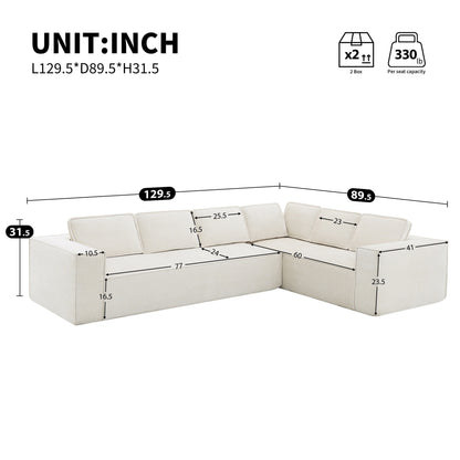Canapé sectionnel modulaire, ensemble de canapés 6 places en chenille infroissable, combinaison gratuite 2 pièces, ensemble de canapés nuage en forme de L moderne