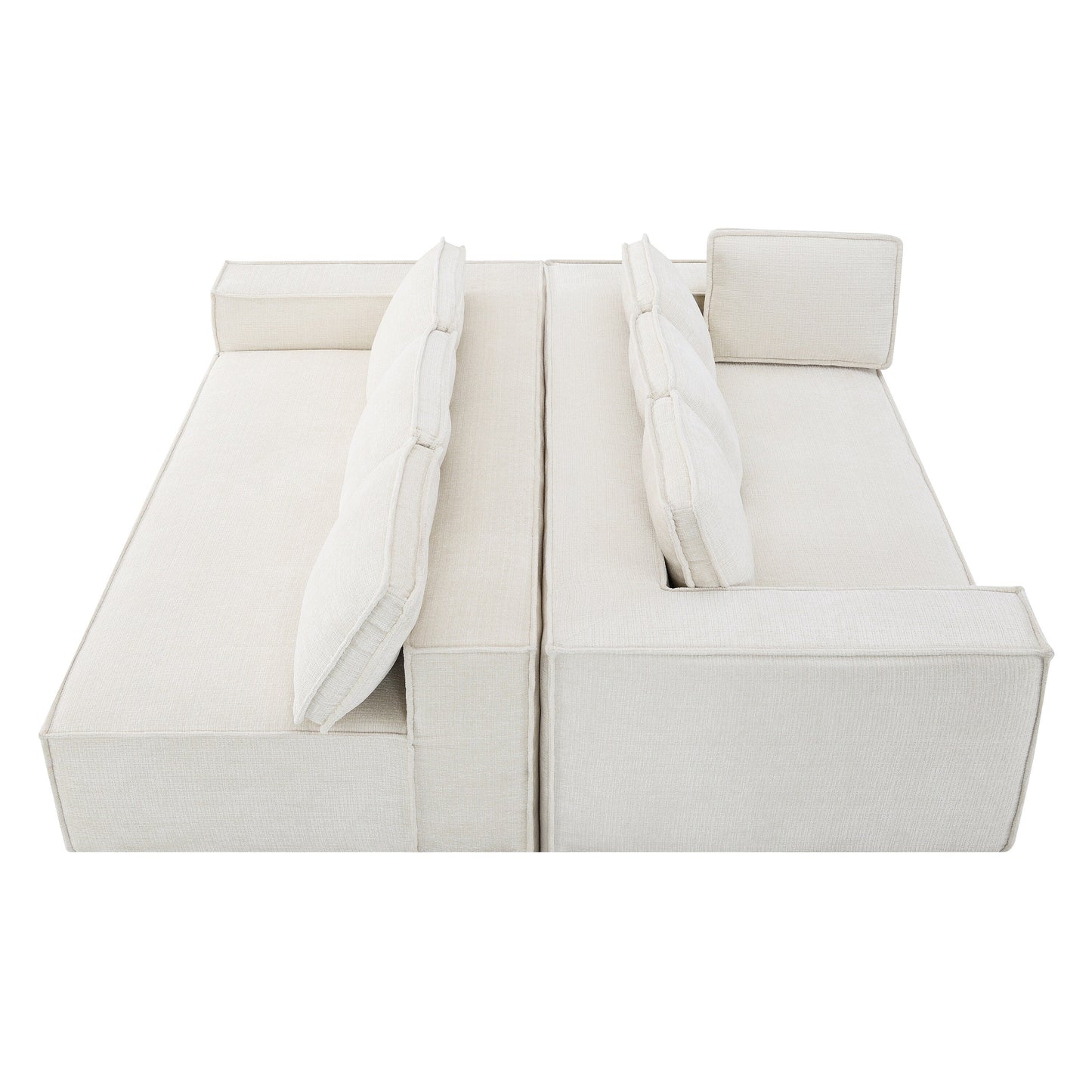 Canapé sectionnel modulaire, ensemble de canapés 6 places en chenille infroissable, combinaison gratuite 2 pièces, ensemble de canapés nuage en forme de L moderne