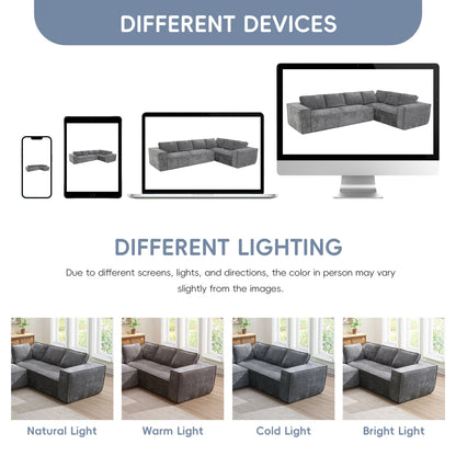 Canapé sectionnel modulaire, ensemble de canapés 6 places en chenille infroissable, combinaison gratuite 2 pièces, ensemble de canapés nuage en forme de L moderne
