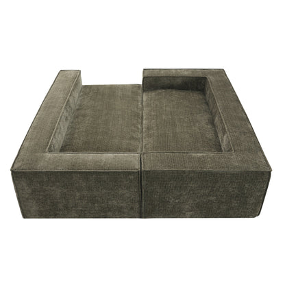 Canapé sectionnel modulaire, ensemble de canapés 6 places en chenille infroissable, combinaison gratuite 2 pièces, ensemble de canapés nuage en forme de L moderne