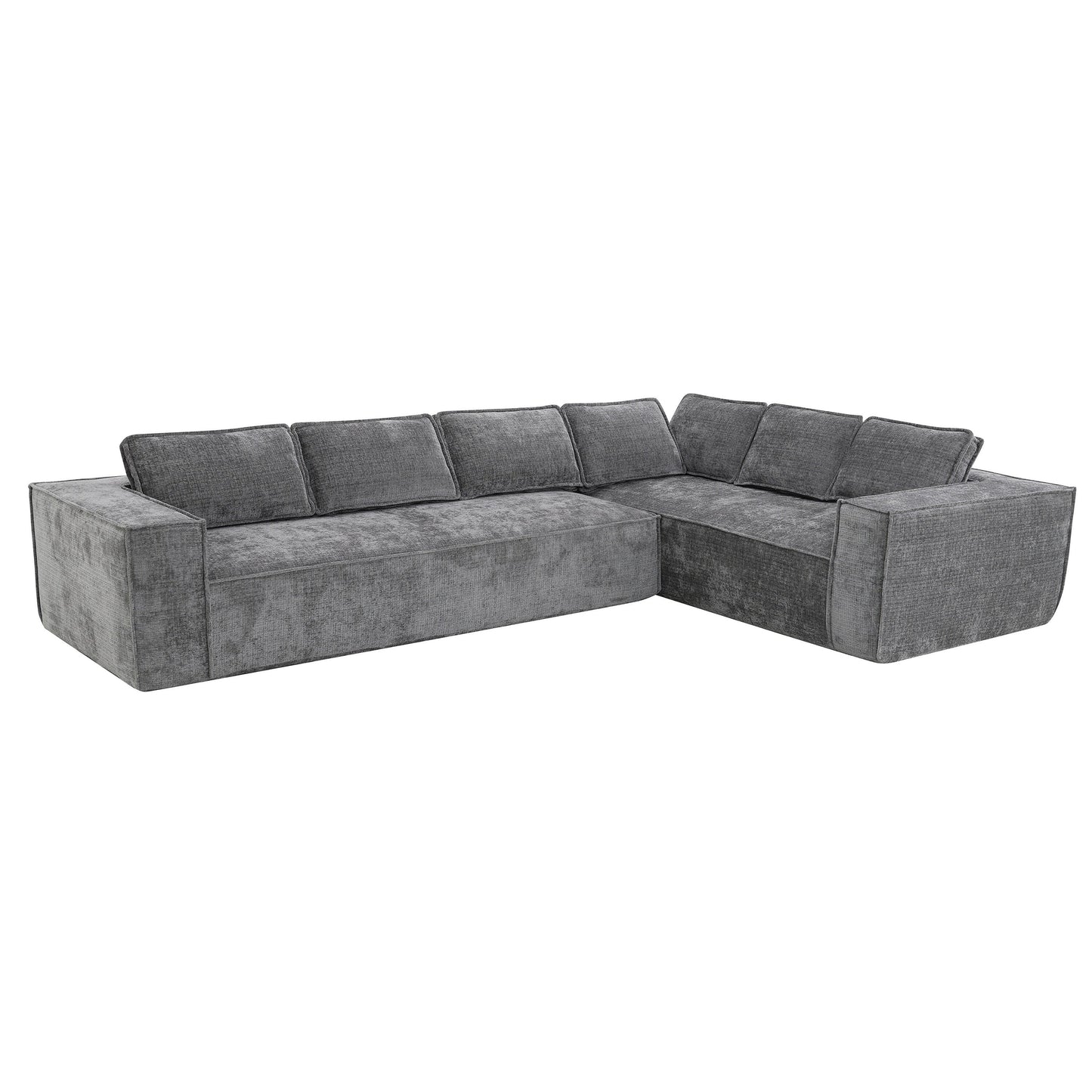 Canapé sectionnel modulaire, ensemble de canapés 6 places en chenille infroissable, combinaison gratuite 2 pièces, ensemble de canapés nuage en forme de L moderne