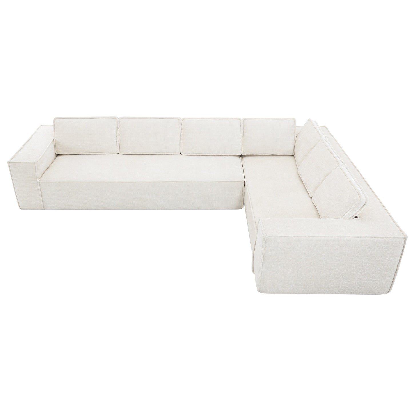 Canapé sectionnel modulaire, ensemble de canapés 6 places en chenille infroissable, combinaison gratuite 2 pièces, ensemble de canapés nuage en forme de L moderne