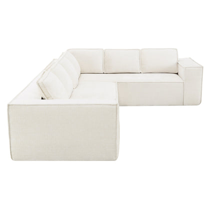 Canapé sectionnel modulaire, ensemble de canapés 6 places en chenille infroissable, combinaison gratuite 2 pièces, ensemble de canapés nuage en forme de L moderne