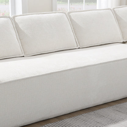 Canapé sectionnel modulaire, ensemble de canapés 6 places en chenille infroissable, combinaison gratuite 2 pièces, ensemble de canapés nuage en forme de L moderne