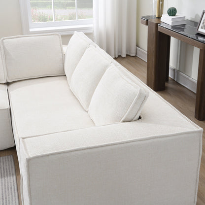 Canapé sectionnel modulaire, ensemble de canapés 6 places en chenille infroissable, combinaison gratuite 2 pièces, ensemble de canapés nuage en forme de L moderne