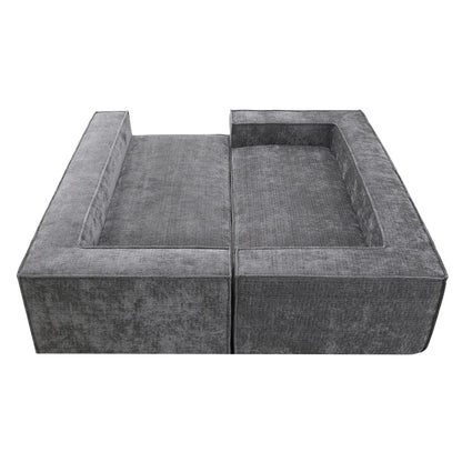 Canapé sectionnel modulaire, ensemble de canapés 6 places en chenille infroissable, combinaison gratuite 2 pièces, ensemble de canapés nuage en forme de L moderne