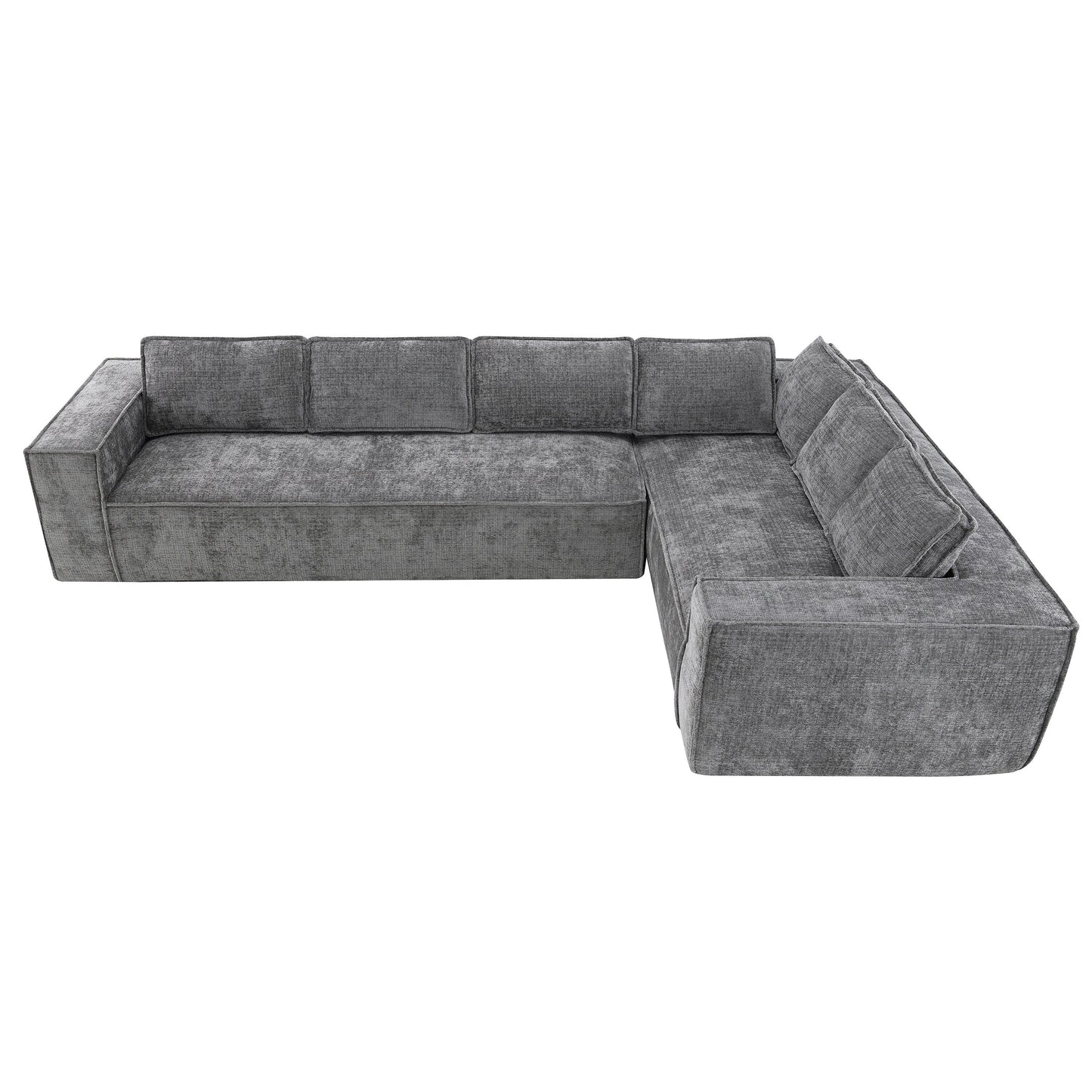 Canapé sectionnel modulaire, ensemble de canapés 6 places en chenille infroissable, combinaison gratuite 2 pièces, ensemble de canapés nuage en forme de L moderne