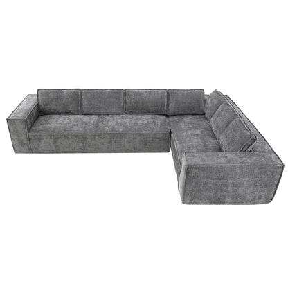 Canapé sectionnel modulaire, ensemble de canapés 6 places en chenille infroissable, combinaison gratuite 2 pièces, ensemble de canapés nuage en forme de L moderne