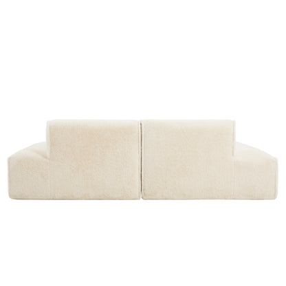 Canapé sectionnel modulaire, entièrement compressé, spacieux canapé-lit rempli de mousse pour salon, design adapté aux personnes âgées