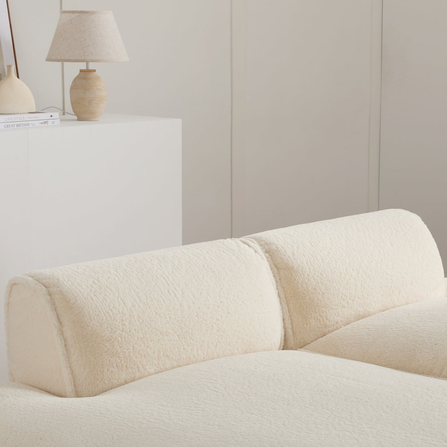 Canapé sectionnel modulaire, entièrement compressé, spacieux canapé-lit rempli de mousse pour salon, design adapté aux personnes âgées