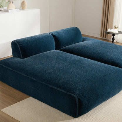 Canapé sectionnel modulaire, entièrement compressé, spacieux canapé-lit rempli de mousse pour salon, design adapté aux personnes âgées