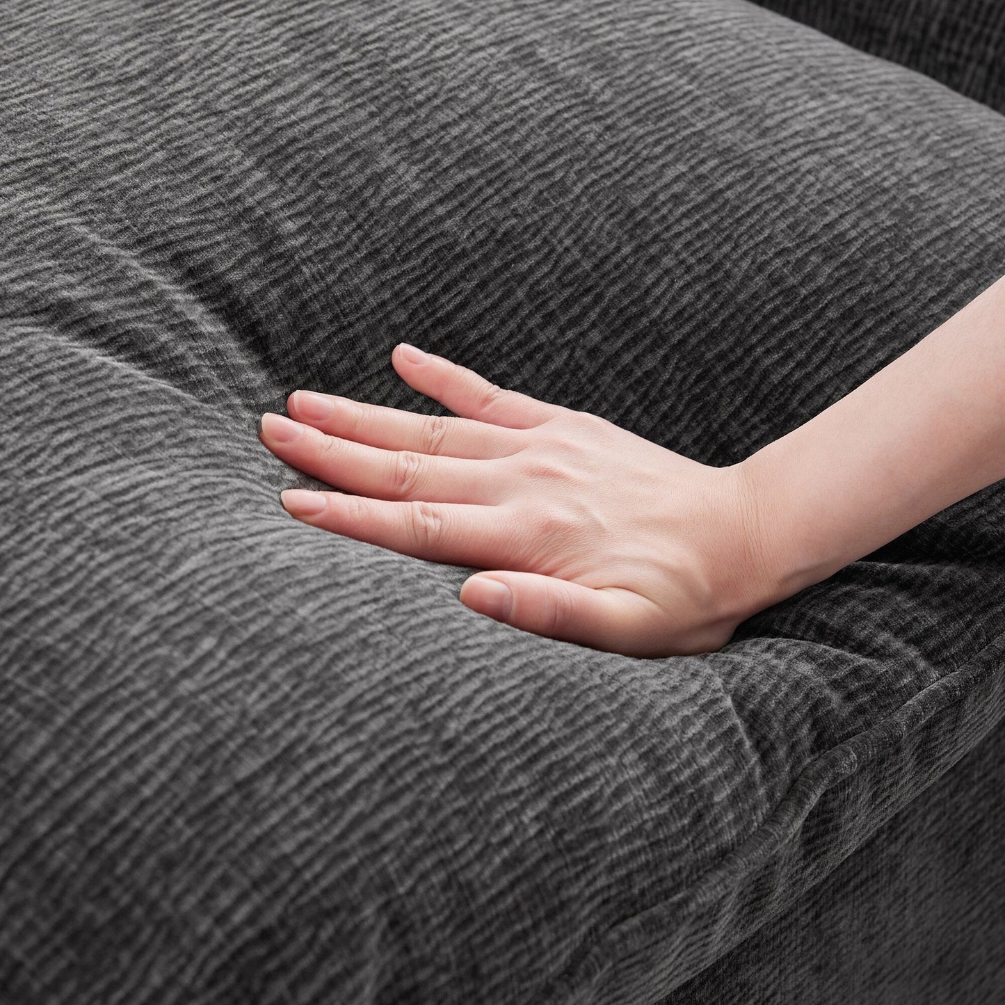 Canapé modulable, ensemble de canapés sectionnels 4 places en chenille avec 2 coussins inclus, à combiner librement