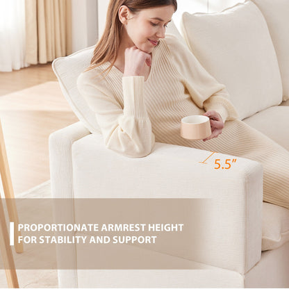 Canapé modulable, ensemble de canapés sectionnels 4 places en chenille avec 2 coussins inclus, à combiner librement