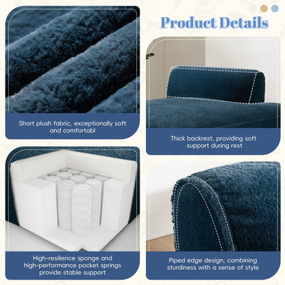 Canapé modulable, entièrement compressé, spacieux, rempli de mousse, pour salon, design adapté aux personnes âgées et aux bébés